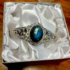 Karis Malagasy Labradorite multi gemstone cuff bracelet